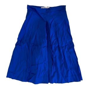 & Other Stories Electric Blue Skort Culottes Flowy Size 4 Knee Length Zip Crop